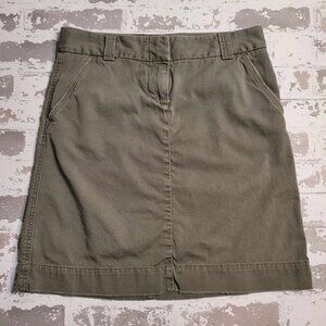 J. Crew Garment Dyed Utility Army/Olive Color Mini Skirt‎ Size 2